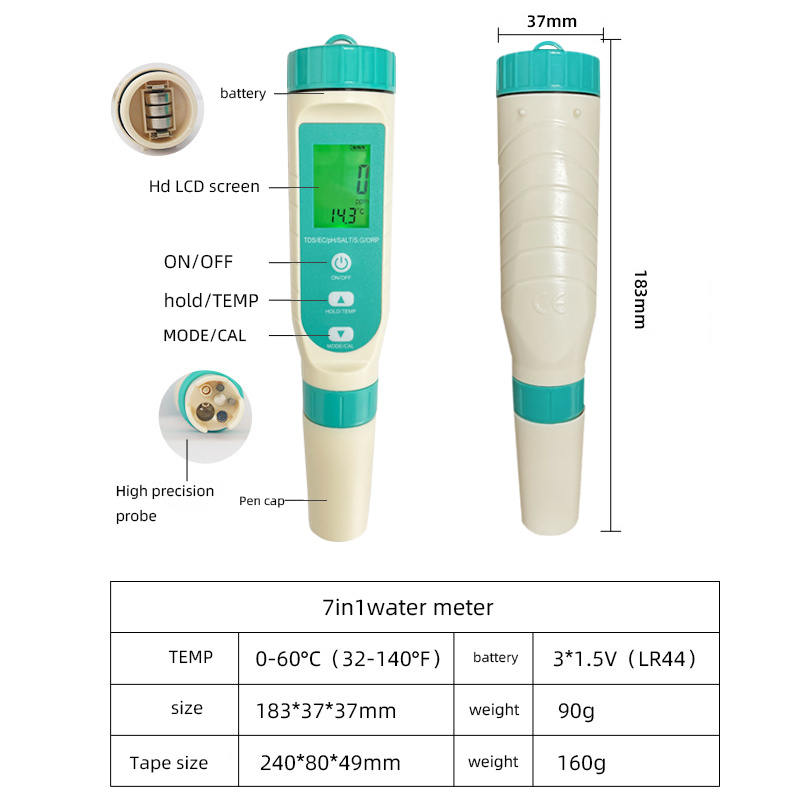 2023 Model Terbaru 7-in-1, Ala - Ph Meter Digital Water Tester ulasan dan harga