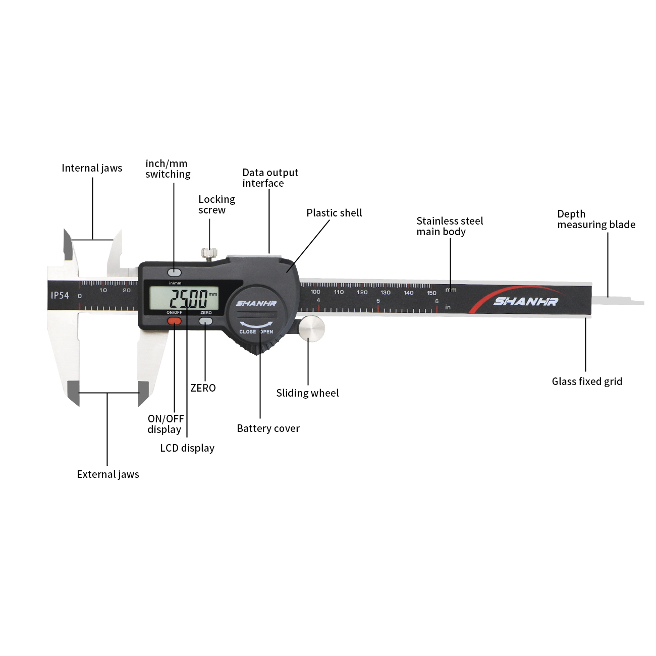 SHANHR IP54 150 mm Jangka Soro - Digital Caliper 150Mm Stainless Steel ulasan dan harga
