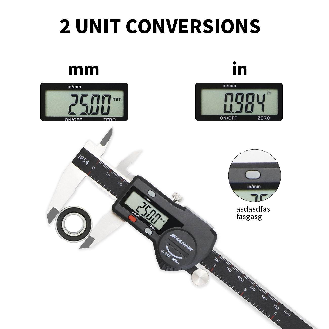 SHANHR IP54 150 mm Jangka Soro - Digital Caliper 150Mm Stainless Steel ulasan dan harga